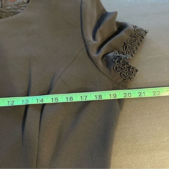 VTG DONNA MORGAN BEADED EMBROIDERED‎ SHEER MESH FITTED COCKTAIL SHEATH DRESS 12P - Picture 9 of 13